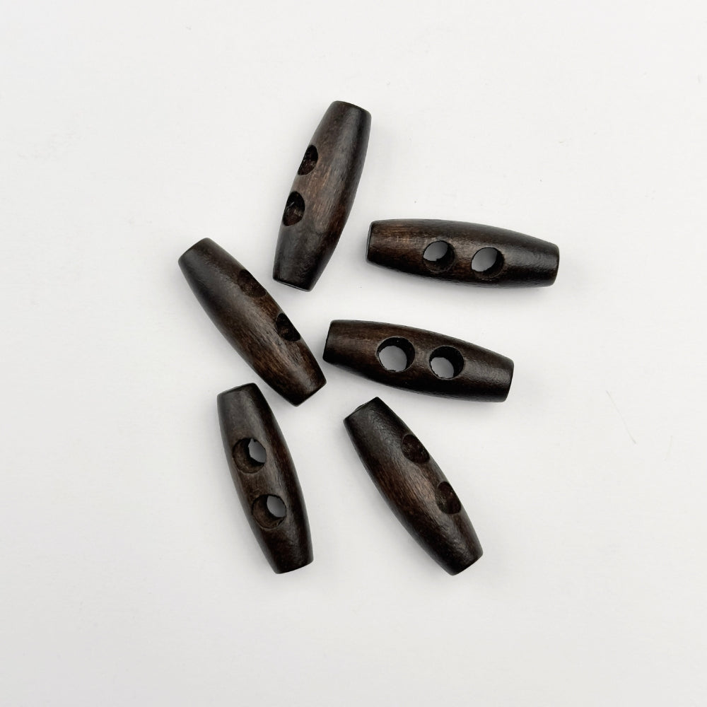 Duffelcoat Button - Dark Wood - 30 mm