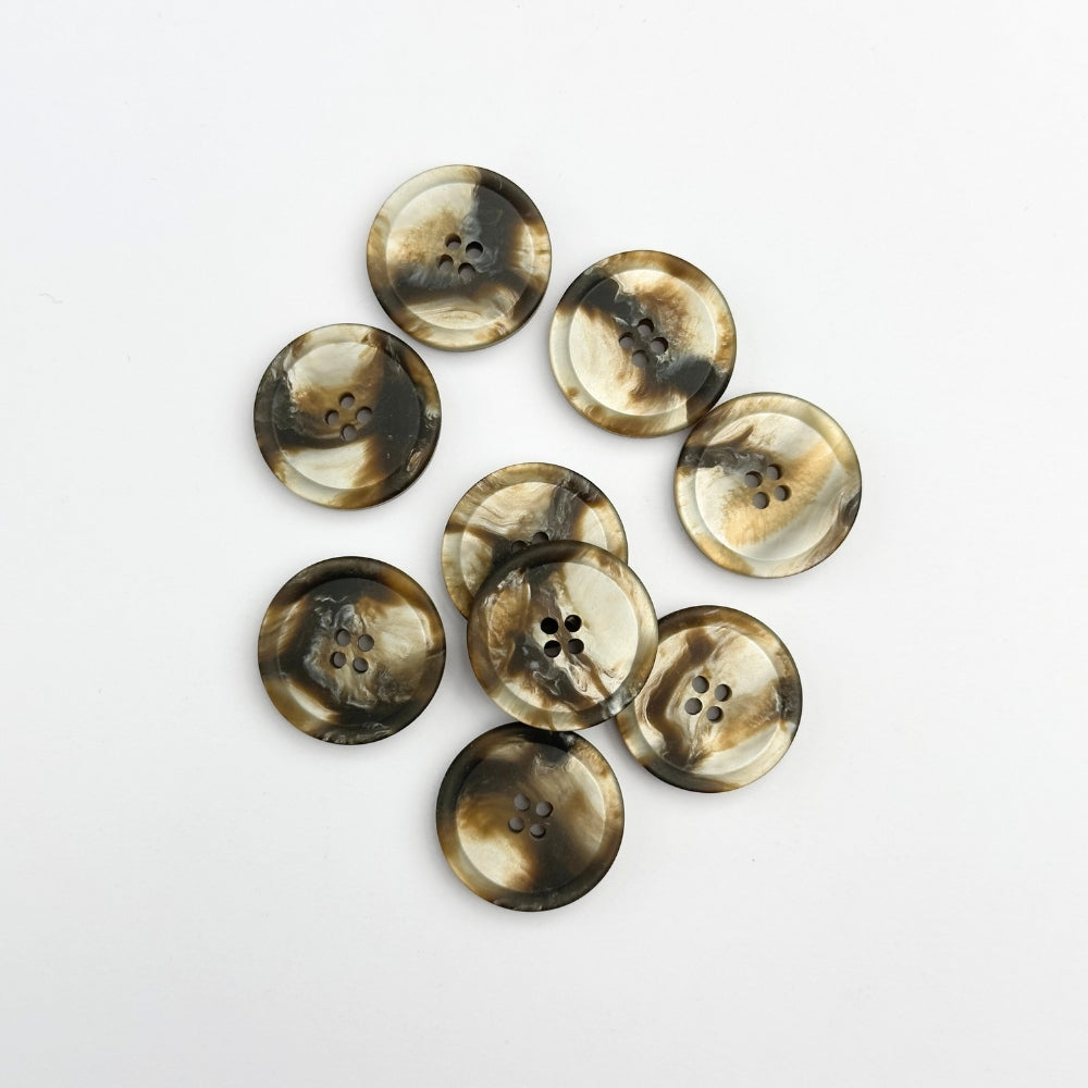 Button - Imitation Marble - Grey/Brown - 20 mm