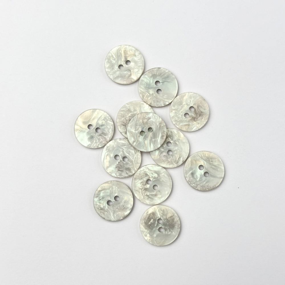 Button - Imitation Mother of Pearl - White - 18 mm