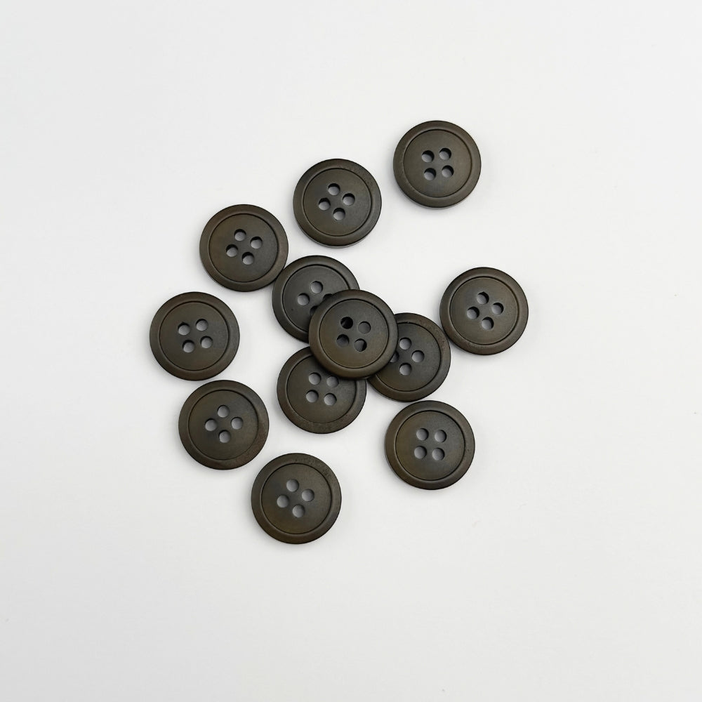 Button - Heathered Olive - 15 mm