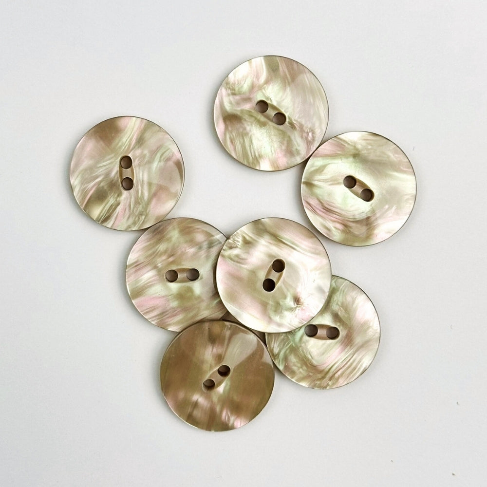 Button - Mother of Pearl Look - Light Cream - 28 mm