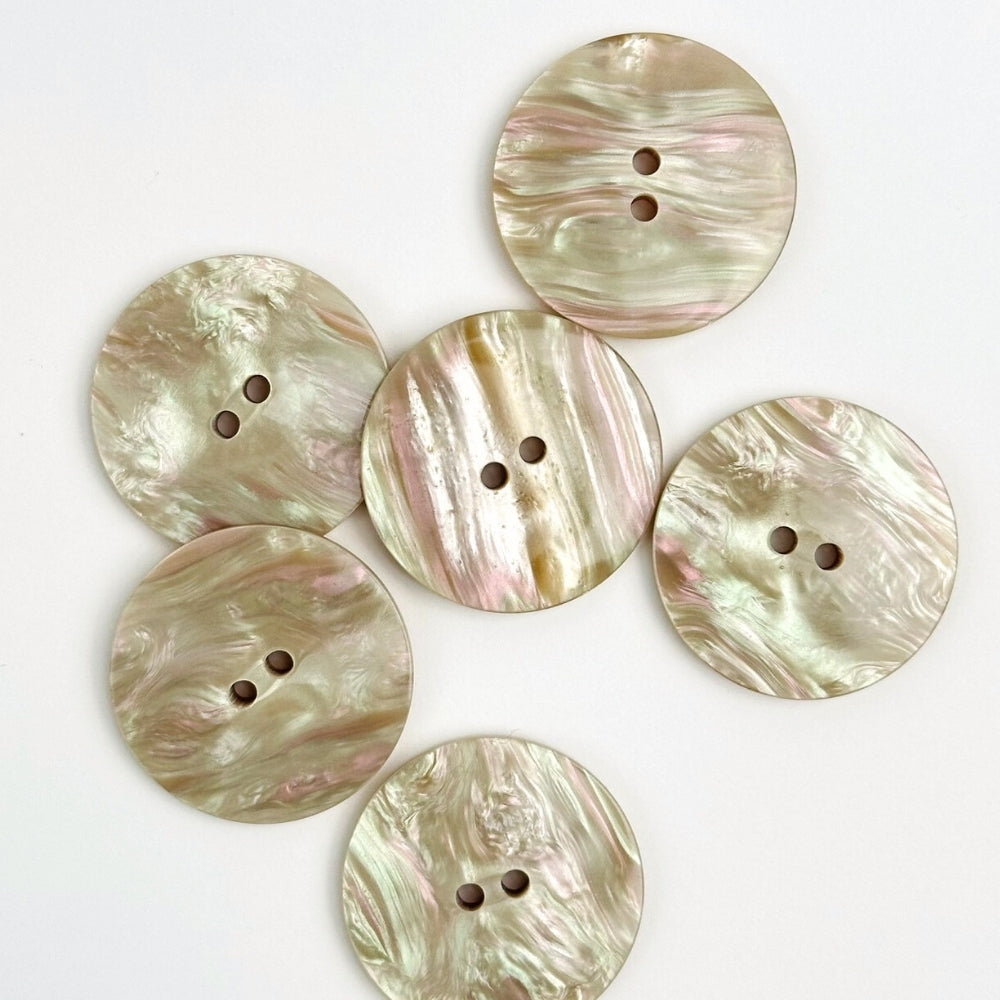 Button - Mother of Pearl Look - Light Cream - 33.5 mm