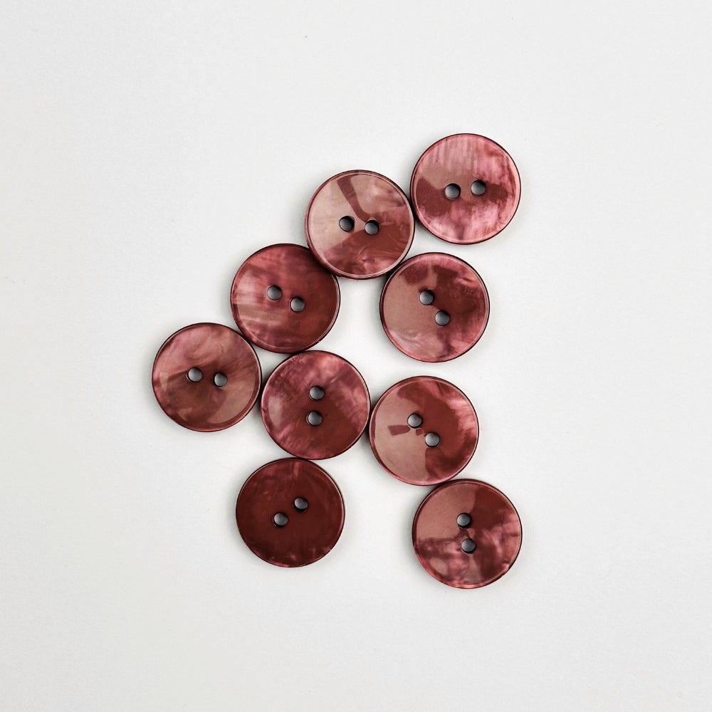 Button - Mother of Pearl Look - Plum - 18 mm