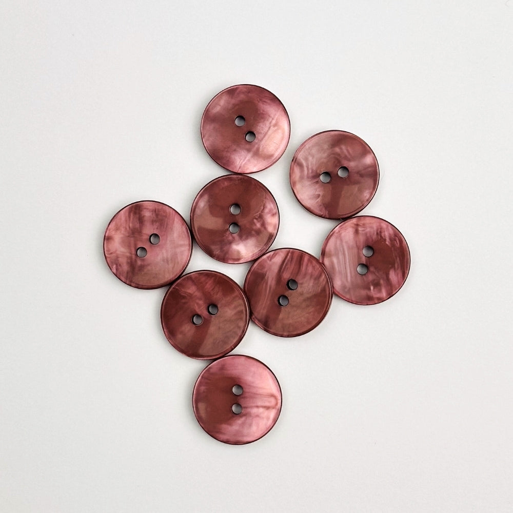 Button - Mother of Pearl Look - Plum - 21 mm