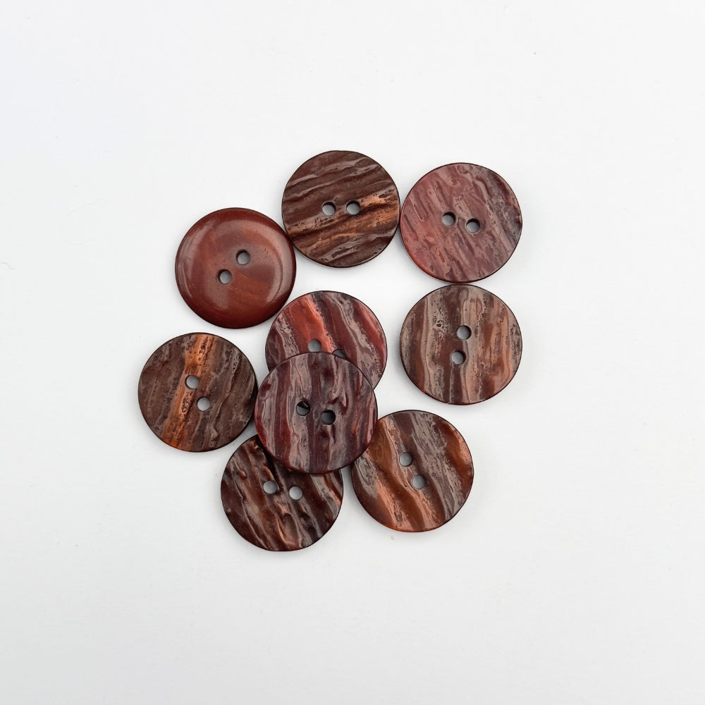 Button - Brown - Structure - 20 mm