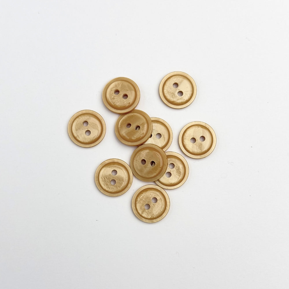 Button - Imitation Mother of Pearl - Golden Sand - 15 mm