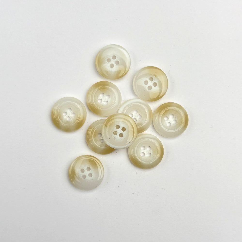 Button - 4 hole button - Cream - 18 mm
