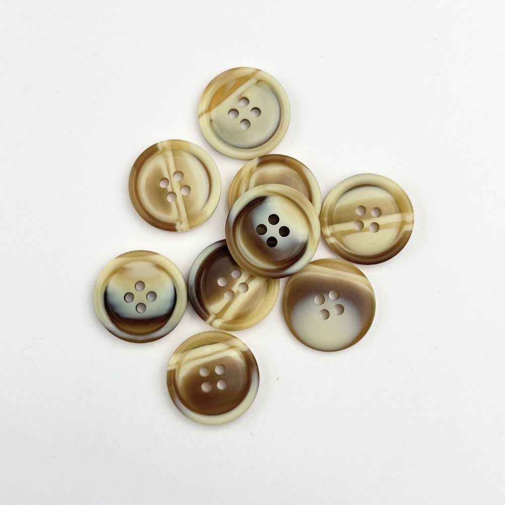 Button - Beige/Caramel - 20 mm