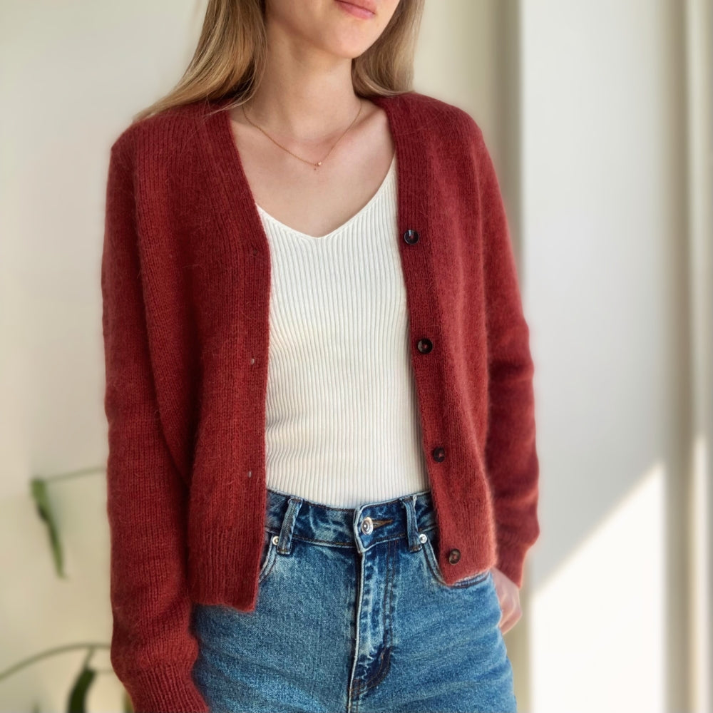 Garnkit - Mouliné Cardigan af Le Knit (Perlata d'Australia + Silk Mohair)
