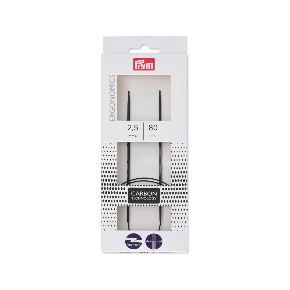 PRYM Carbon - Ergonomic Round Sticks - 80 cm