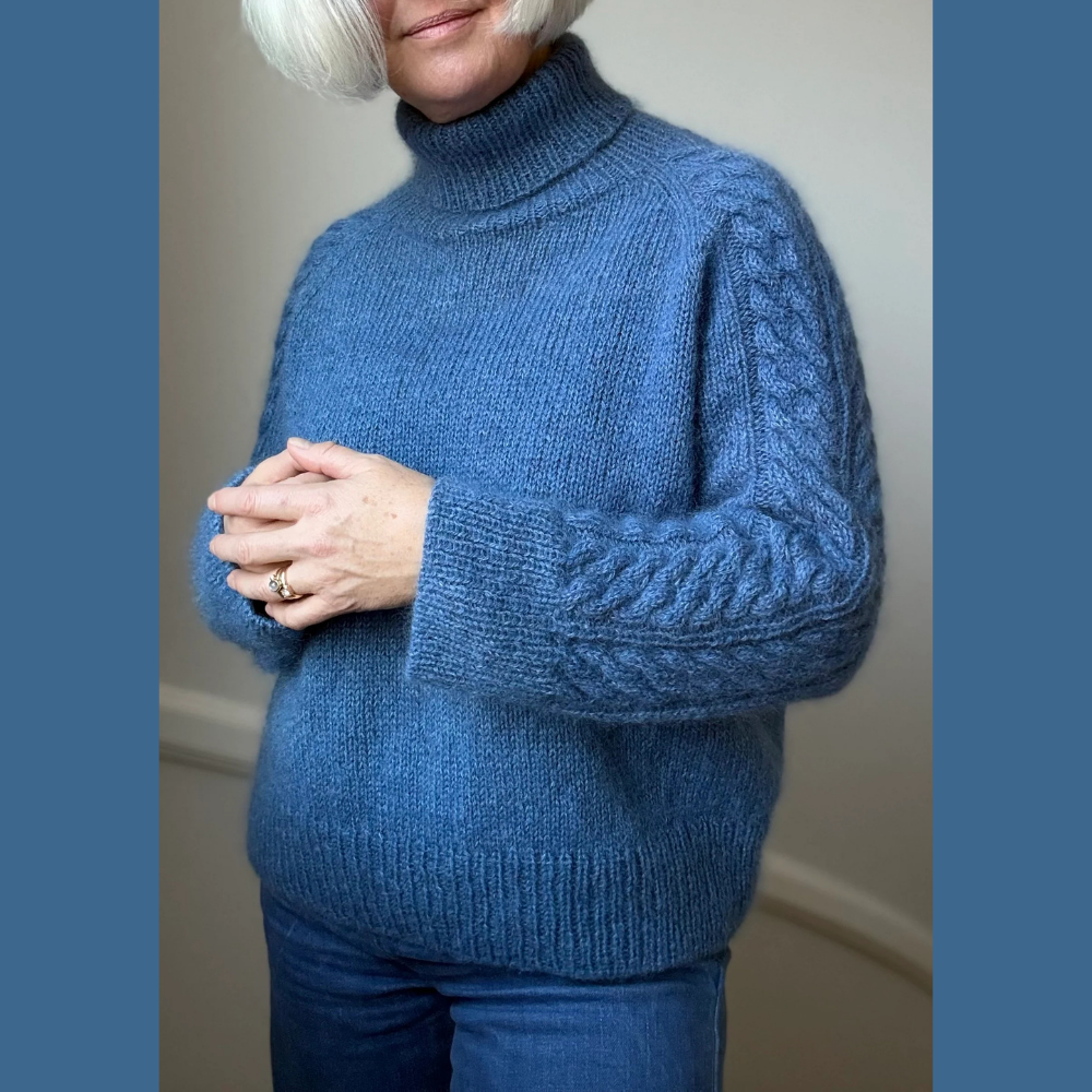 Garnkit - Simply Cable Sweater af Lenes Knitwear (Shetland Wool + Silk Mohair)
