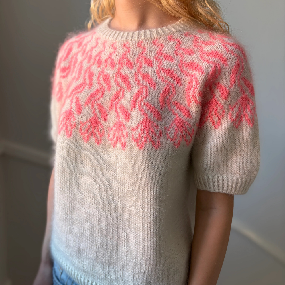 Garnkit - Wild Clover Sweater af Lenes Knitwear - Kortærmet (VIP + Silk Mohair)