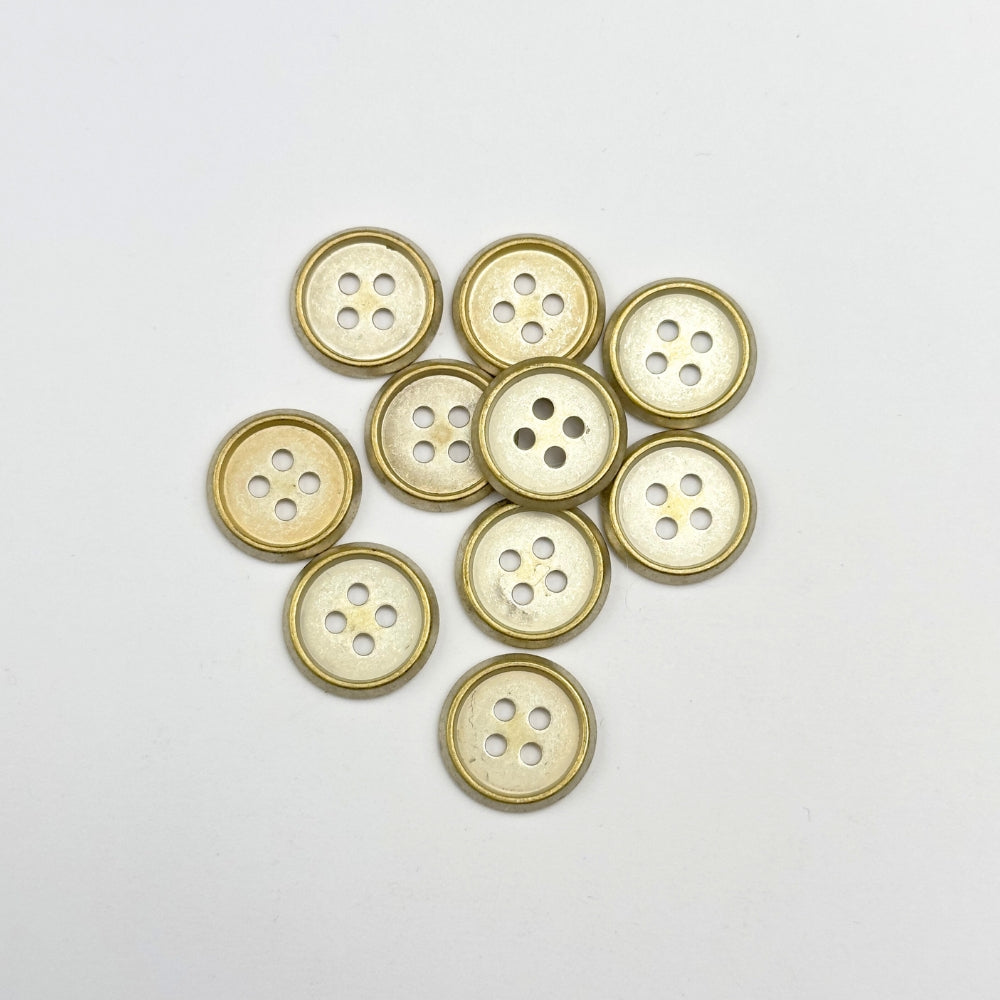 Button - 4 hole button - Metal/Gold - 18 mm