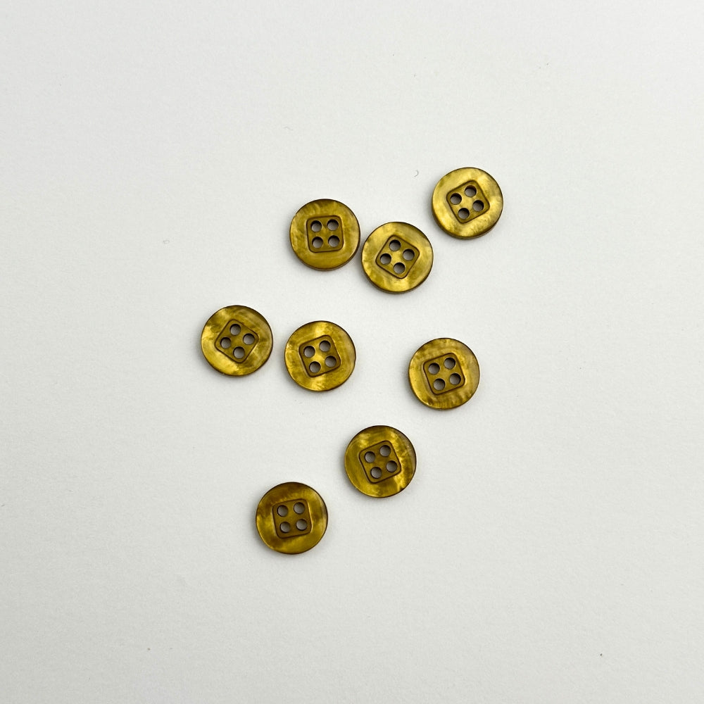 Button - Shine/Olive - 12mm