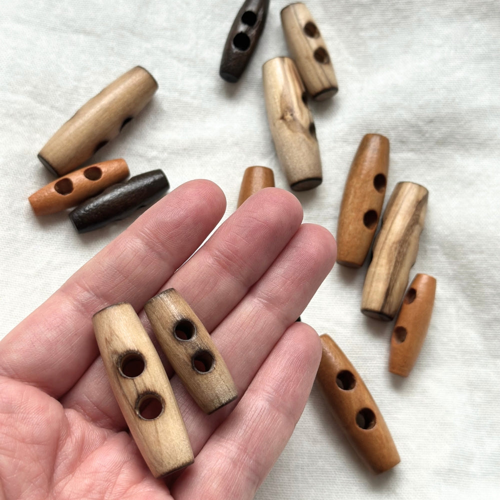Duffelcoat Button - Burnt Wood - 40 mm