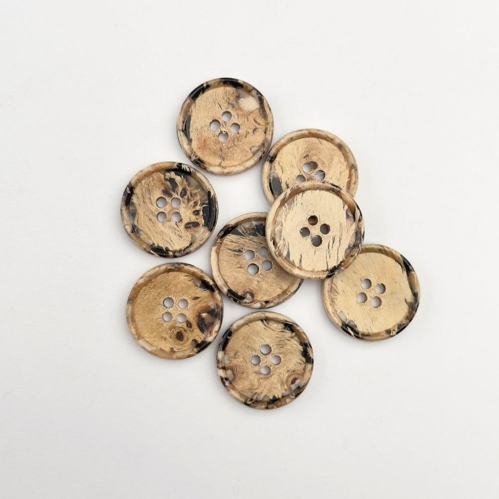 Button - 4 holes - Camouflage brown - 23 mm