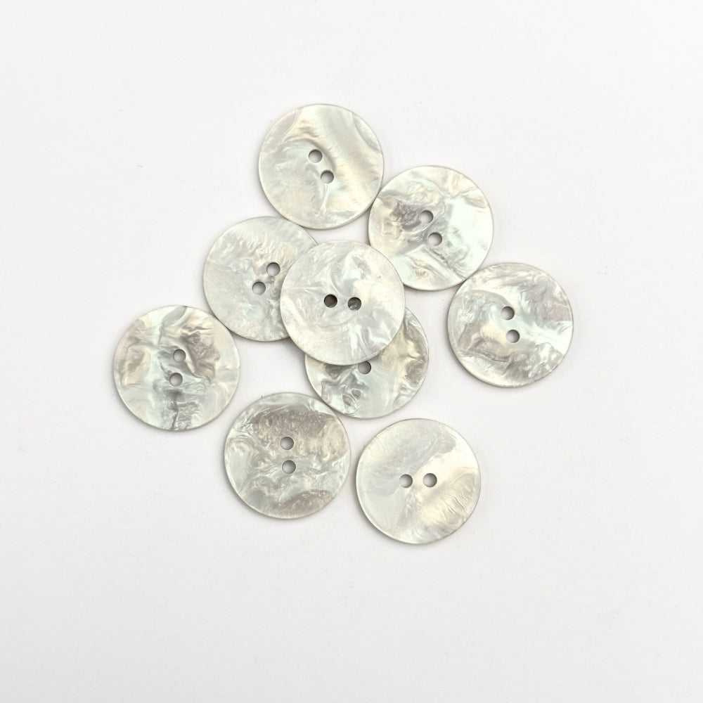 Button - Imitation Mother of Pearl - White - 20 mm