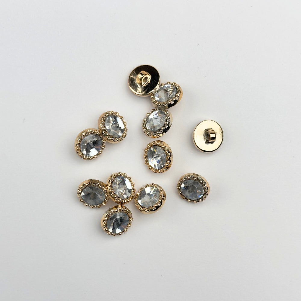 Button with eye - Clear Crystal - 12.5 mm