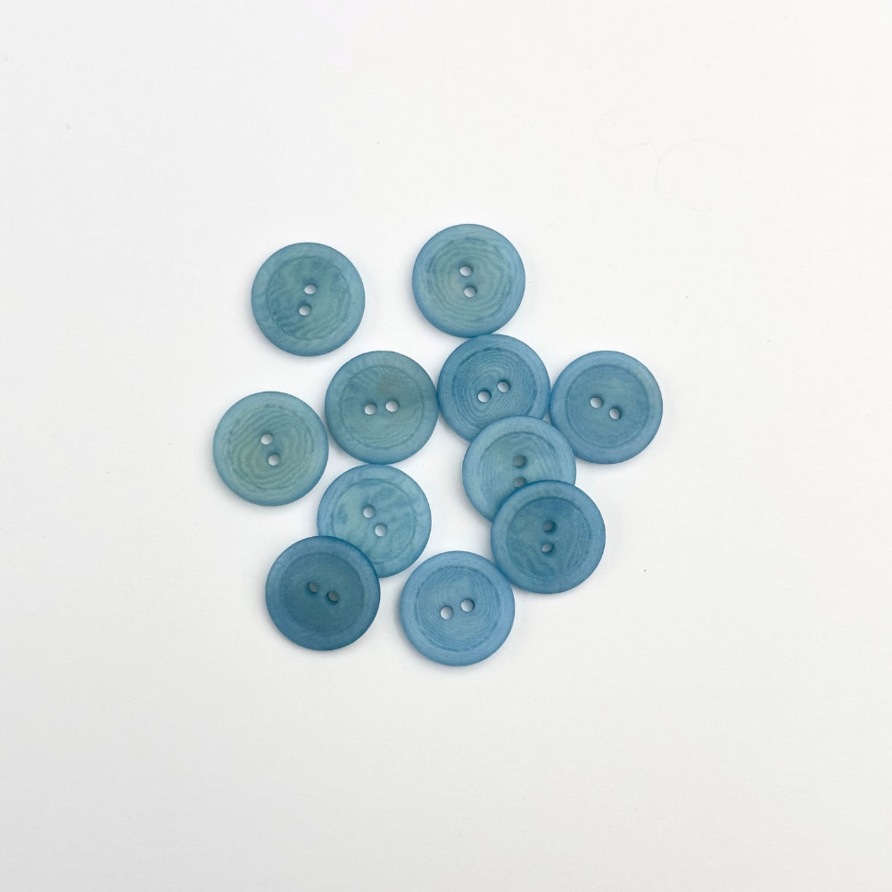 Button - Corozo - Light blue - 15 mm