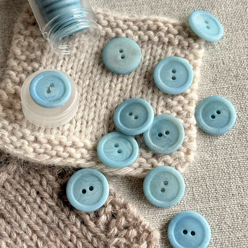 Button - Corozo - Light blue - 20.5mm