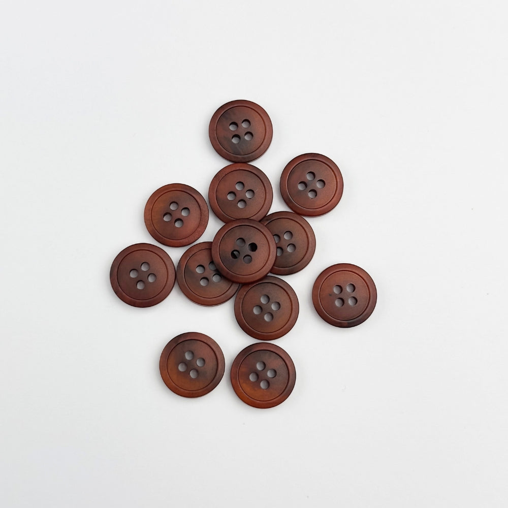 Button - Melange Nut brown - 15 mm