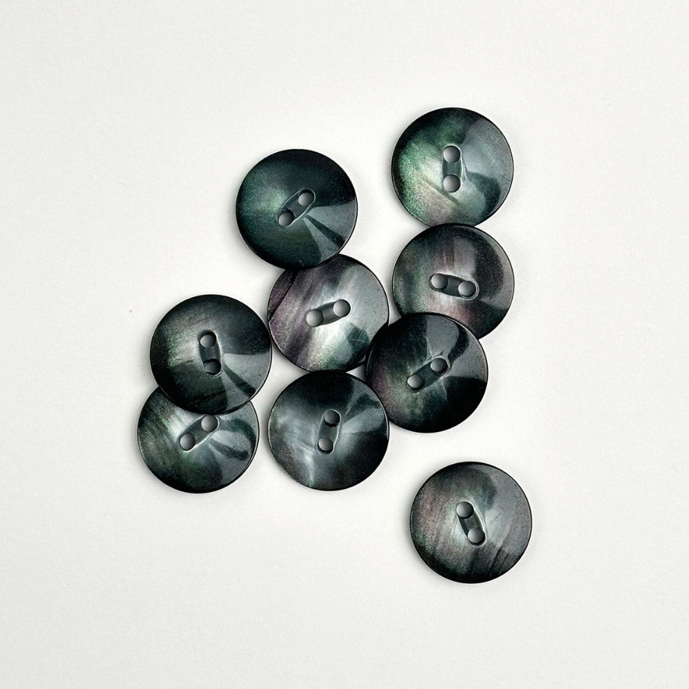 Button - Mother of Pearl Look - Grey/Black
