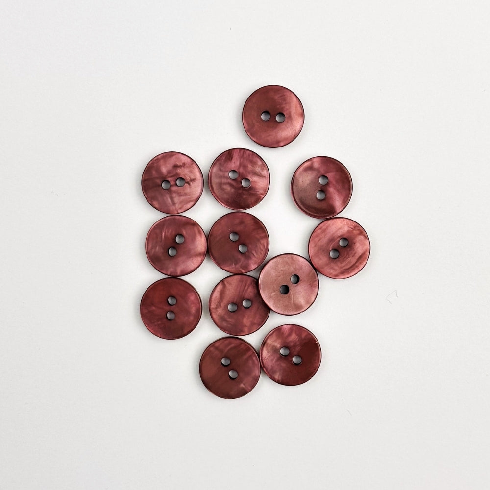 Button - Mother of pearl Look - Plum - 15 mm
