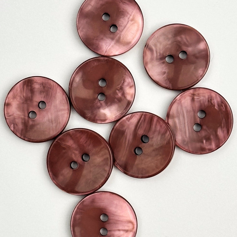 Button - Mother of Pearl Look - Plum - 21 mm