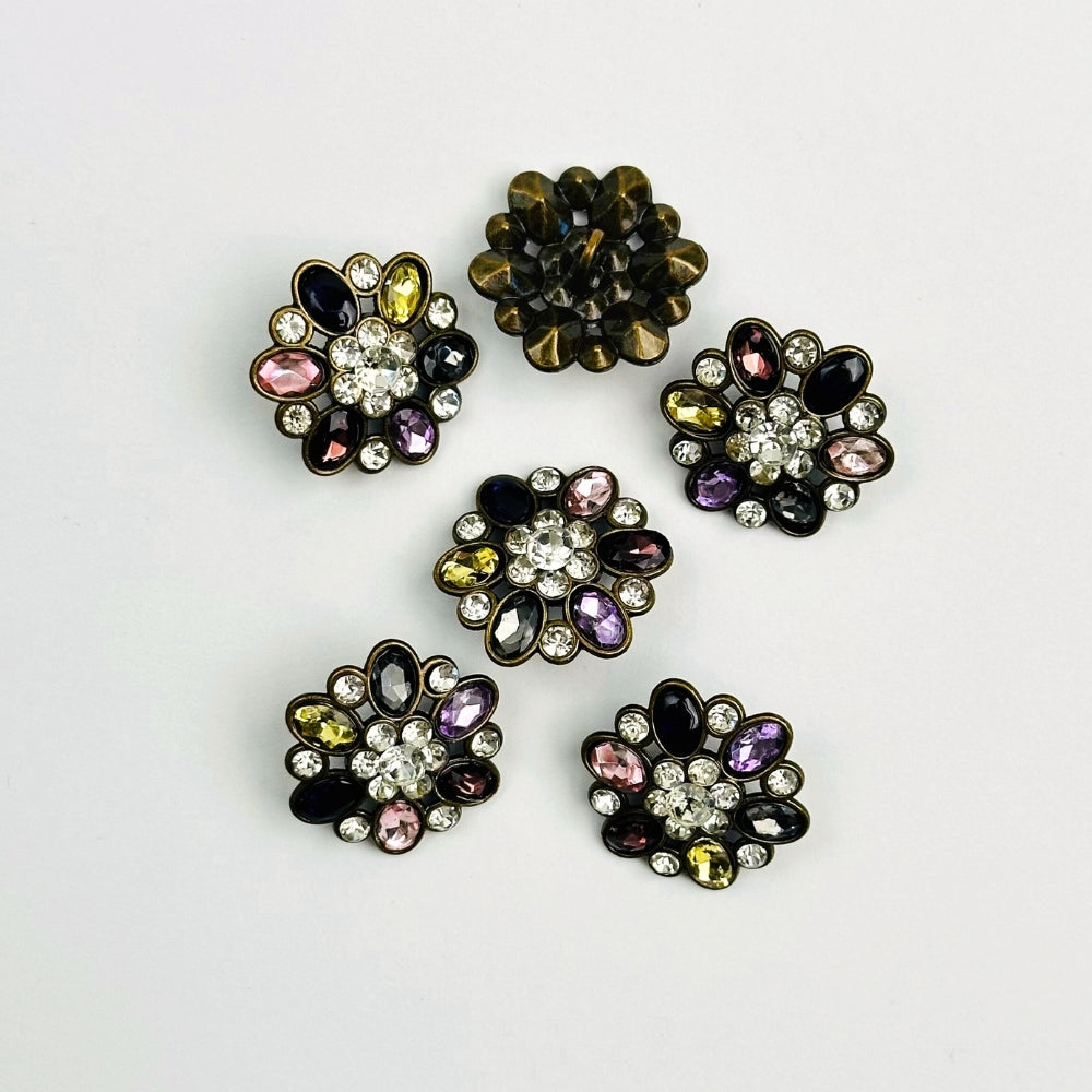 Button with eye - Flower/Crystal - 23 mm