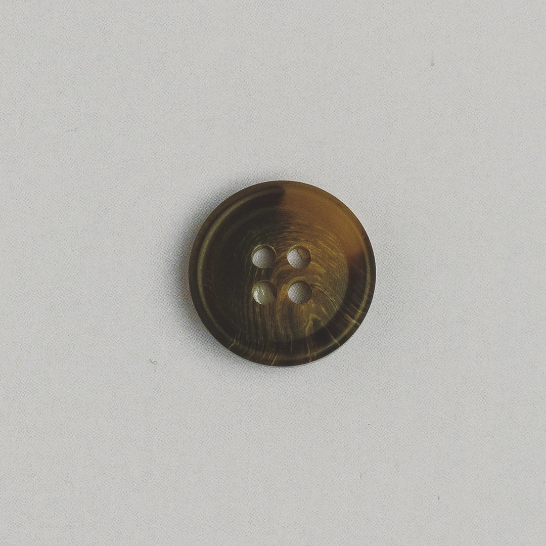 Knap - 4 huls knap - Mørk Brun - 15 mm