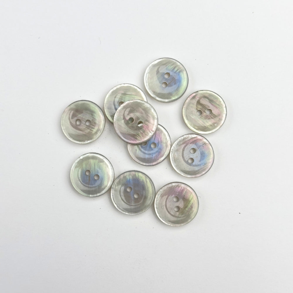 Button - 2 hole button - Imitation mother of pearl - Pearl gray - 18 mm