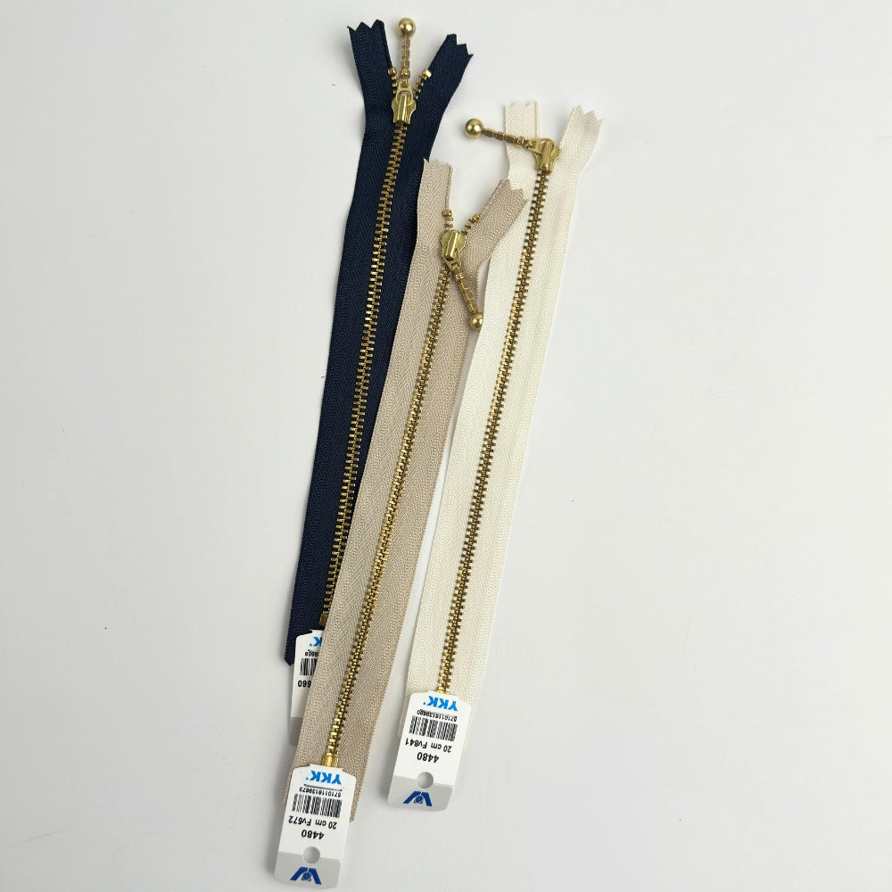 Zippers - Gold - 20 cm (4 mm)
