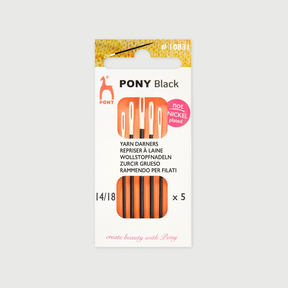 Pony Black - Wool needles - 5 pcs.