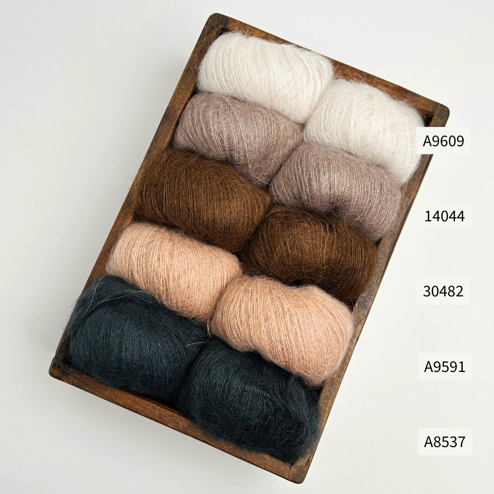 Strikkekit - Sorbet Bluse (Kort) fra Mille Fryd - Silk Mohair