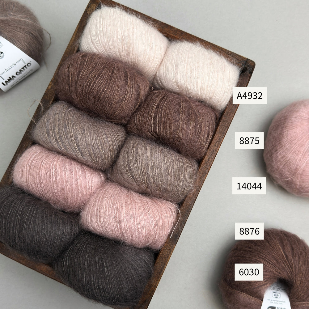 Strikkekit - Sorbet Bluse (Kort) fra Mille Fryd - Silk Mohair