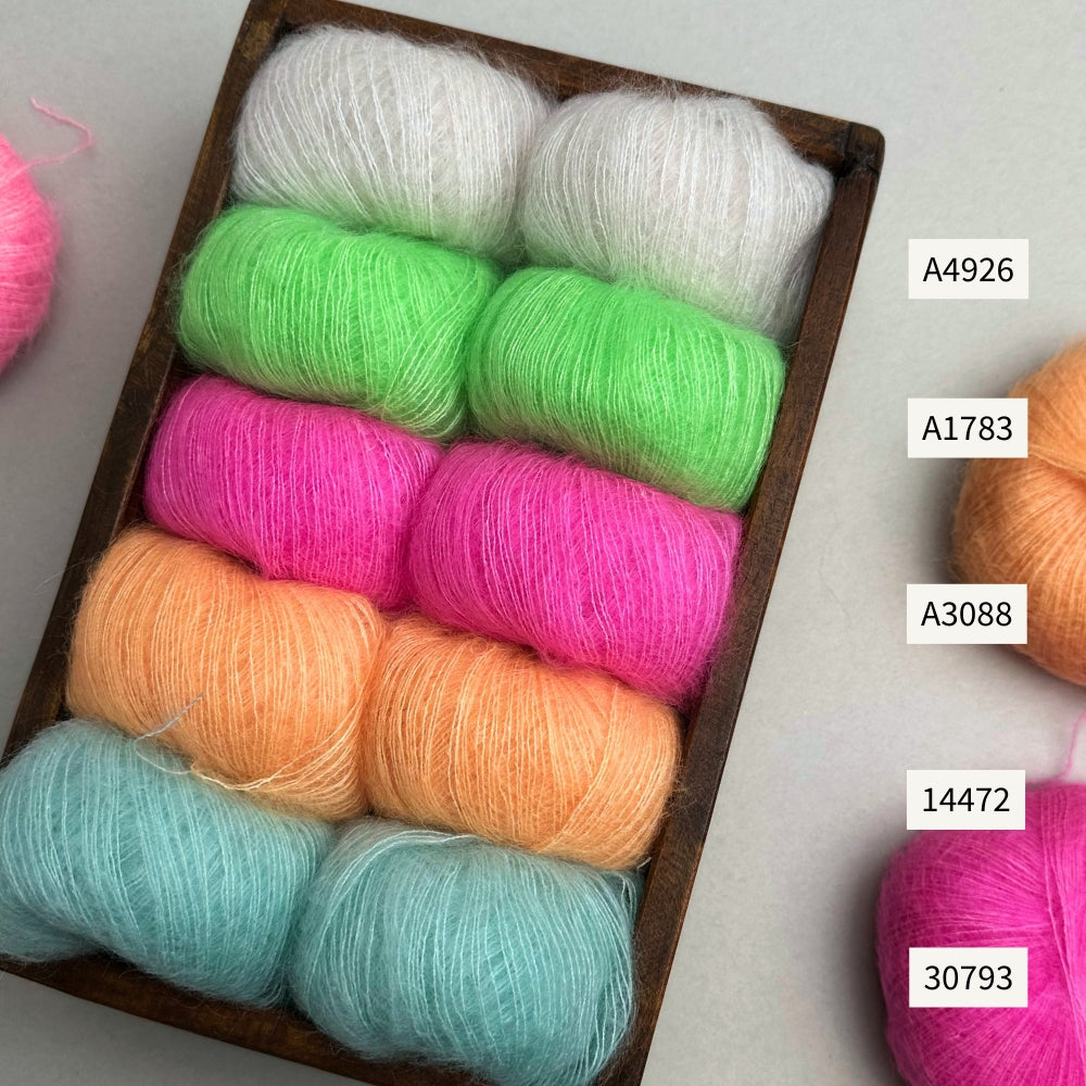 Strikkekit - Sorbet Bluse (Kort) fra Mille Fryd - Silk Mohair