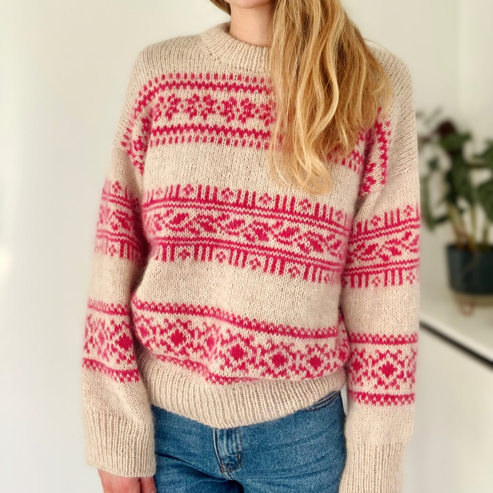 Garnkit - Porcelain Sweater af Le Knit (Reloved Merino + Silk Mohair)
