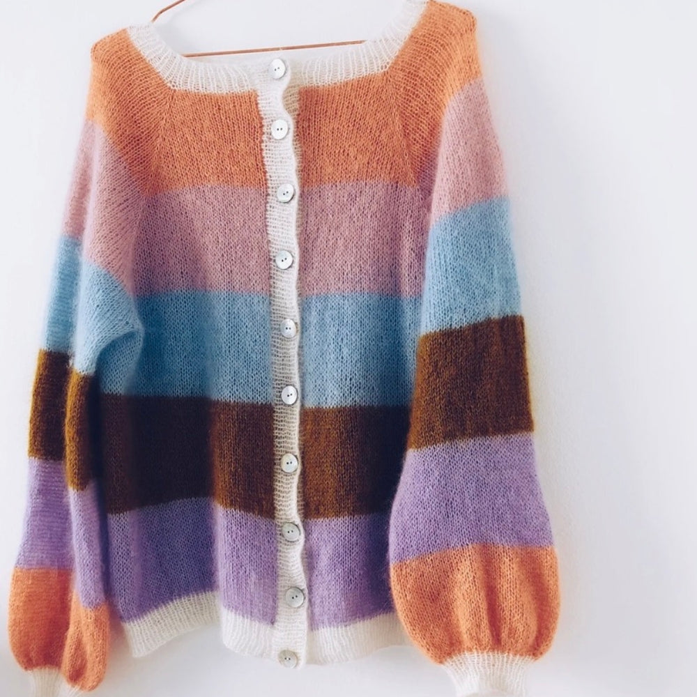 Strikkekit - Sorbet Cardigan fra Mille Fryd - Silk Mohair