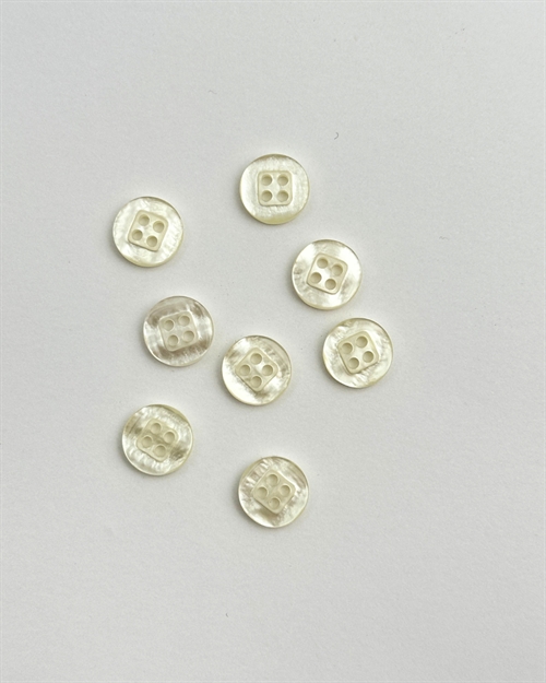 Knap 12mm - Hvid Shine