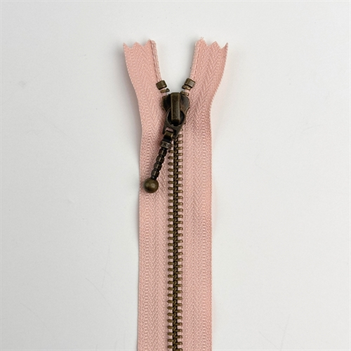 Lynlås - Messing - 35 cm (6 mm) - Soft Pink