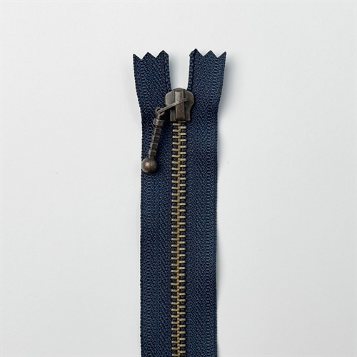 Lynlås - Messing - 35 cm (6mm) - Navy