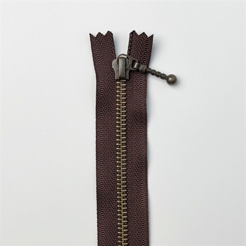 Lynlås - Messing - 35 cm (6mm) - Cocoa