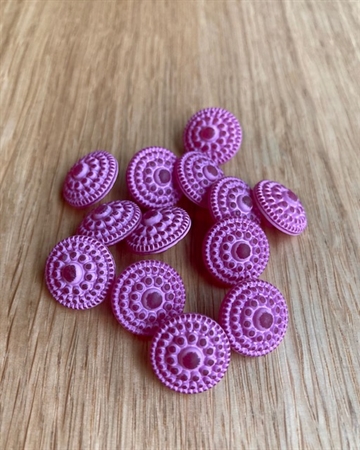 Knap 15 mm - Plastikknap - Fuchsia