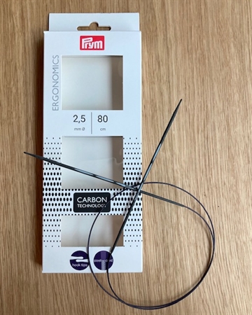 PRYM Carbon - Ergonomiske Rundpinde - 60cm - 2,5mm