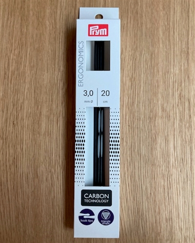 PRYM Carbon - Ergonomiske Strømpepinde - 3mm - 20cm