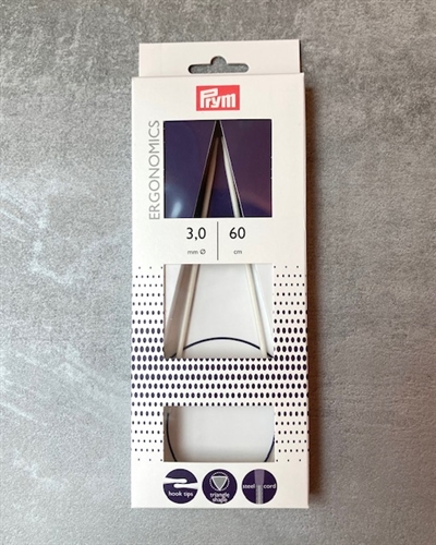 PRYM - Ergonomiske Rundpinde - 60cm - 3 mm