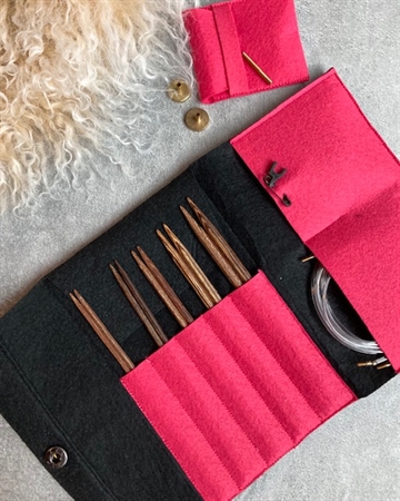 Pony Perfect - Lange - Udskiftelige rundpindesæt med etui - 3-6 mm (pink/sort)