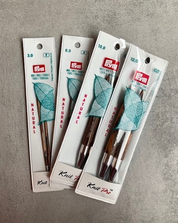 KnitPro Prym Natural - 12cm - Udskiftelige rundpinde