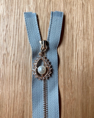 Lynlås - Grey - Diamond Pearl - 40 cm