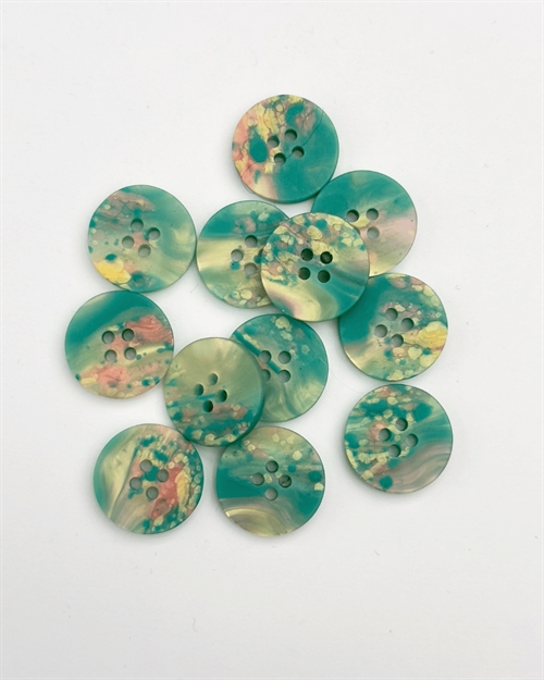 Knap 18 mm - Genanvendt plastik - Turkis